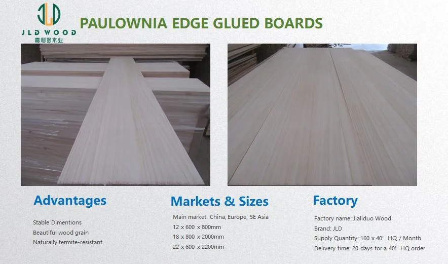 Paulownia Edge Glued Solid Wood Boards with Best Quality